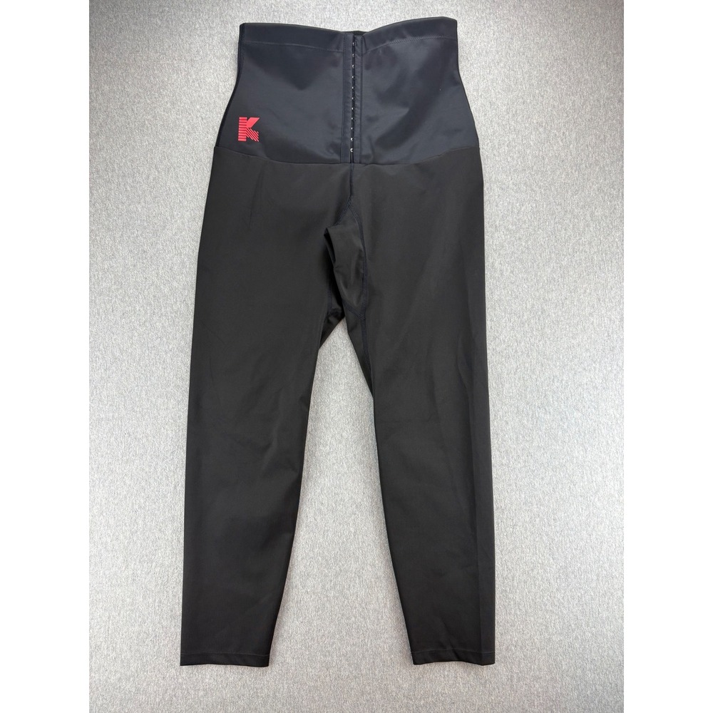 Kumayes Pant Womens L Black High Waist Tummy Control Sauna Compression NWT - Picture 2 of 8